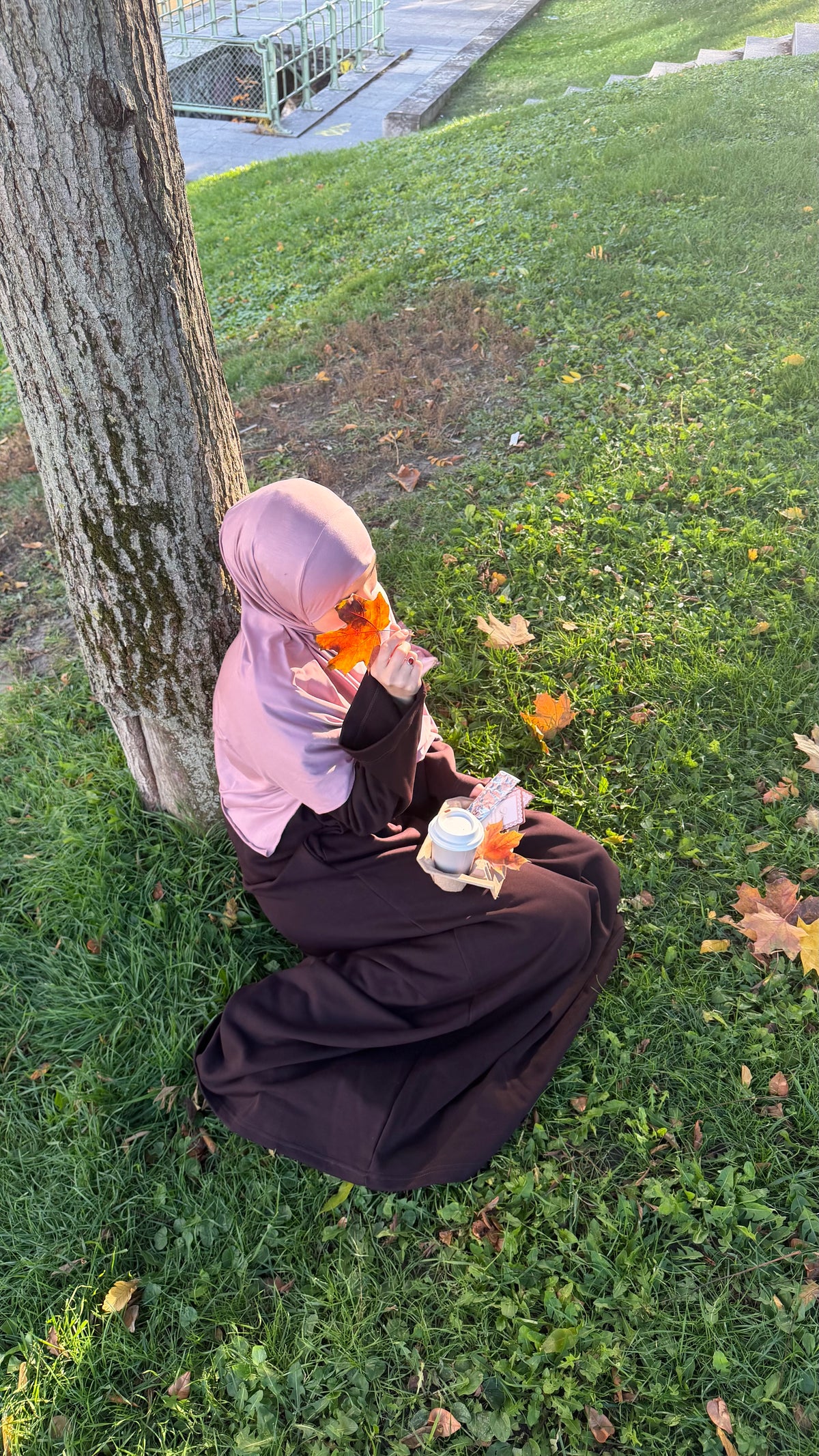 Cotton Sweat-Abaya espresso