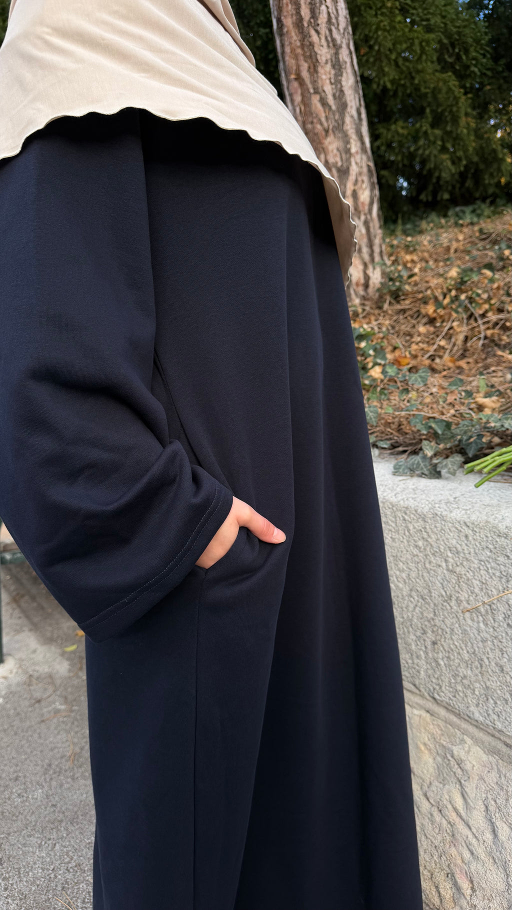 Cotton Sweat-Abaya navy