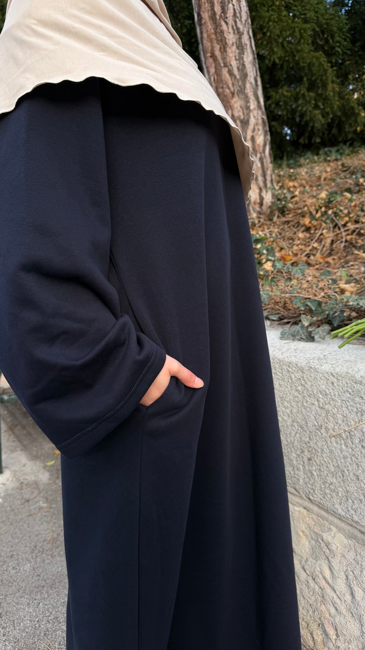Cotton Sweat-Abaya navy