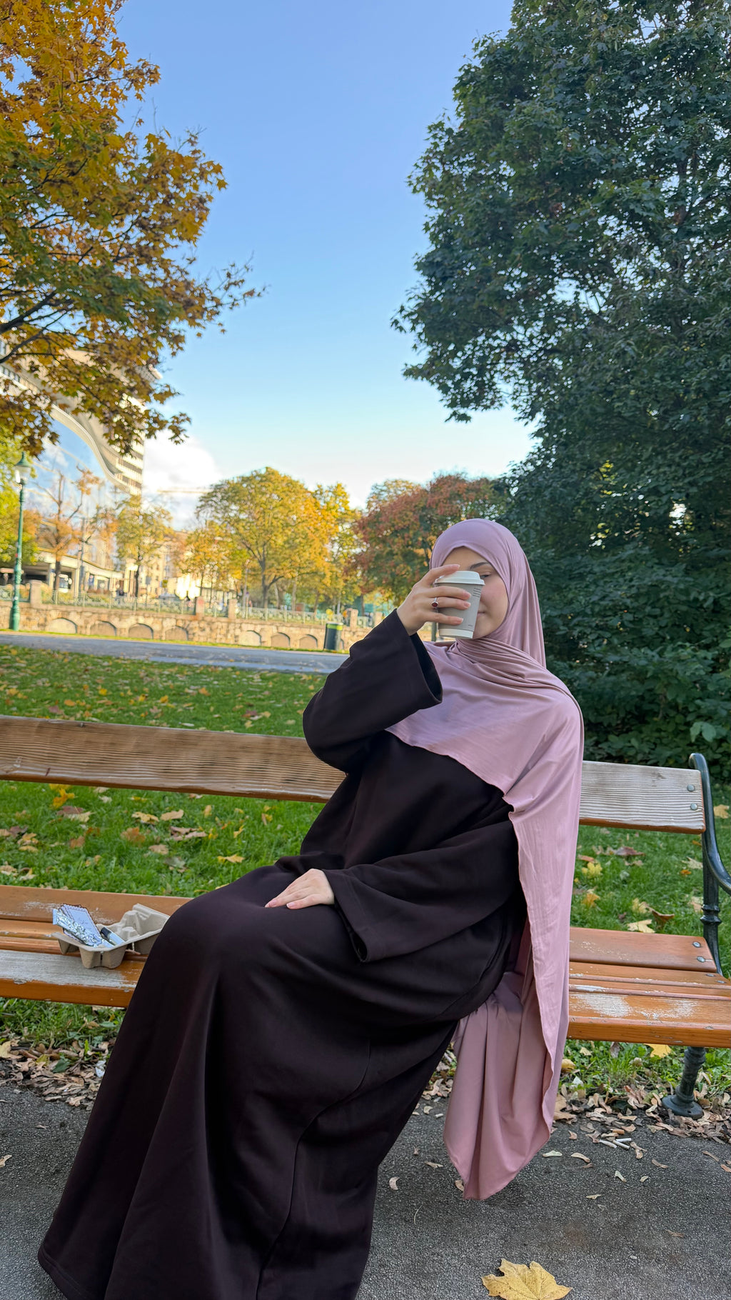 Cotton Sweat-Abaya espresso