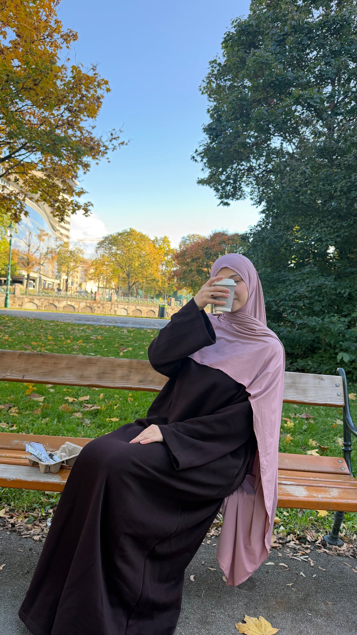 Cotton Sweat-Abaya espresso