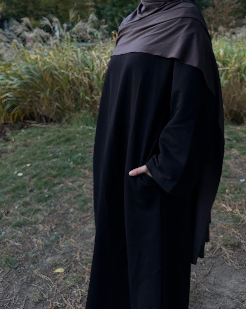 Cotton Sweat-Abaya noir
