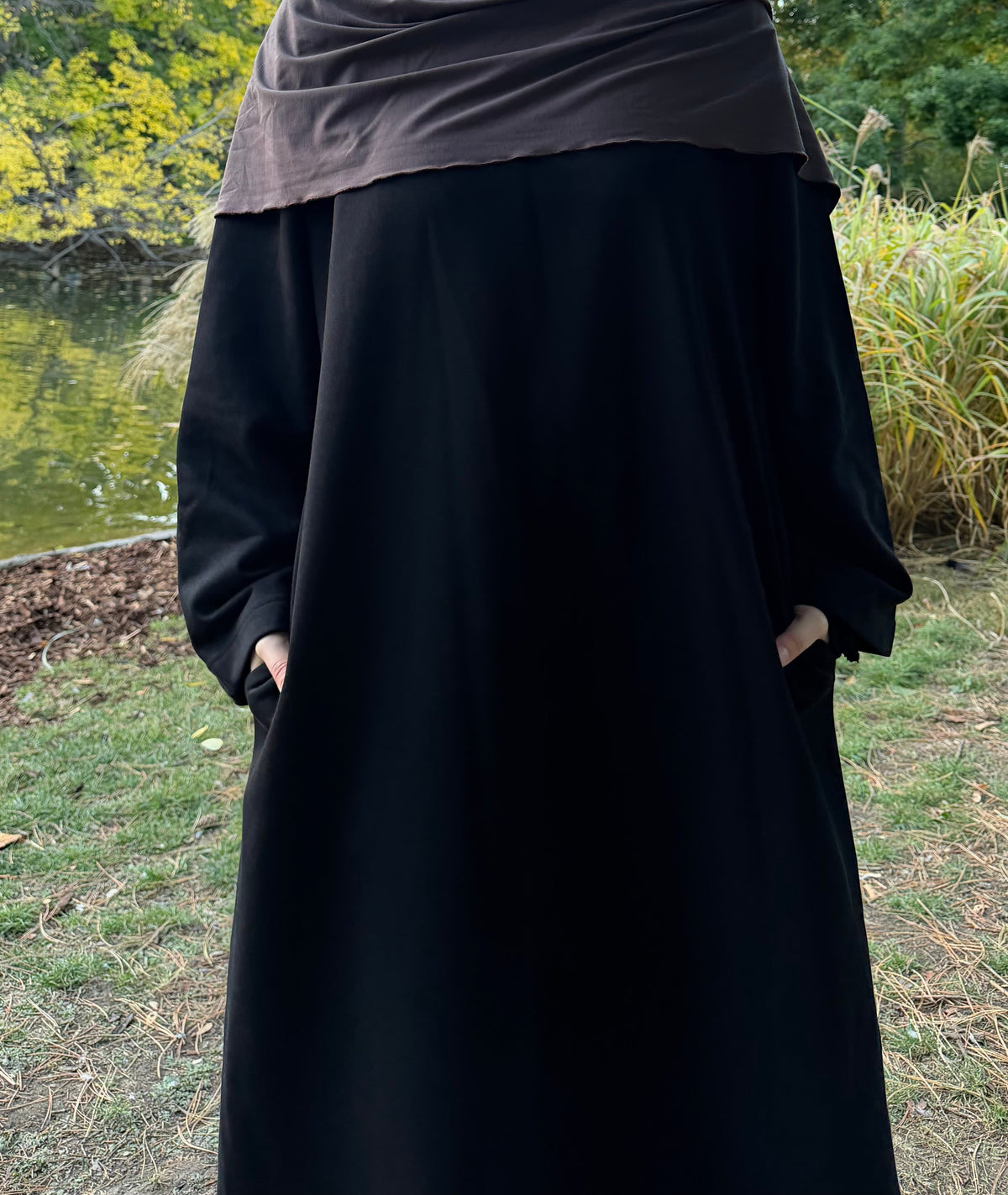 Cotton Sweat-Abaya noir