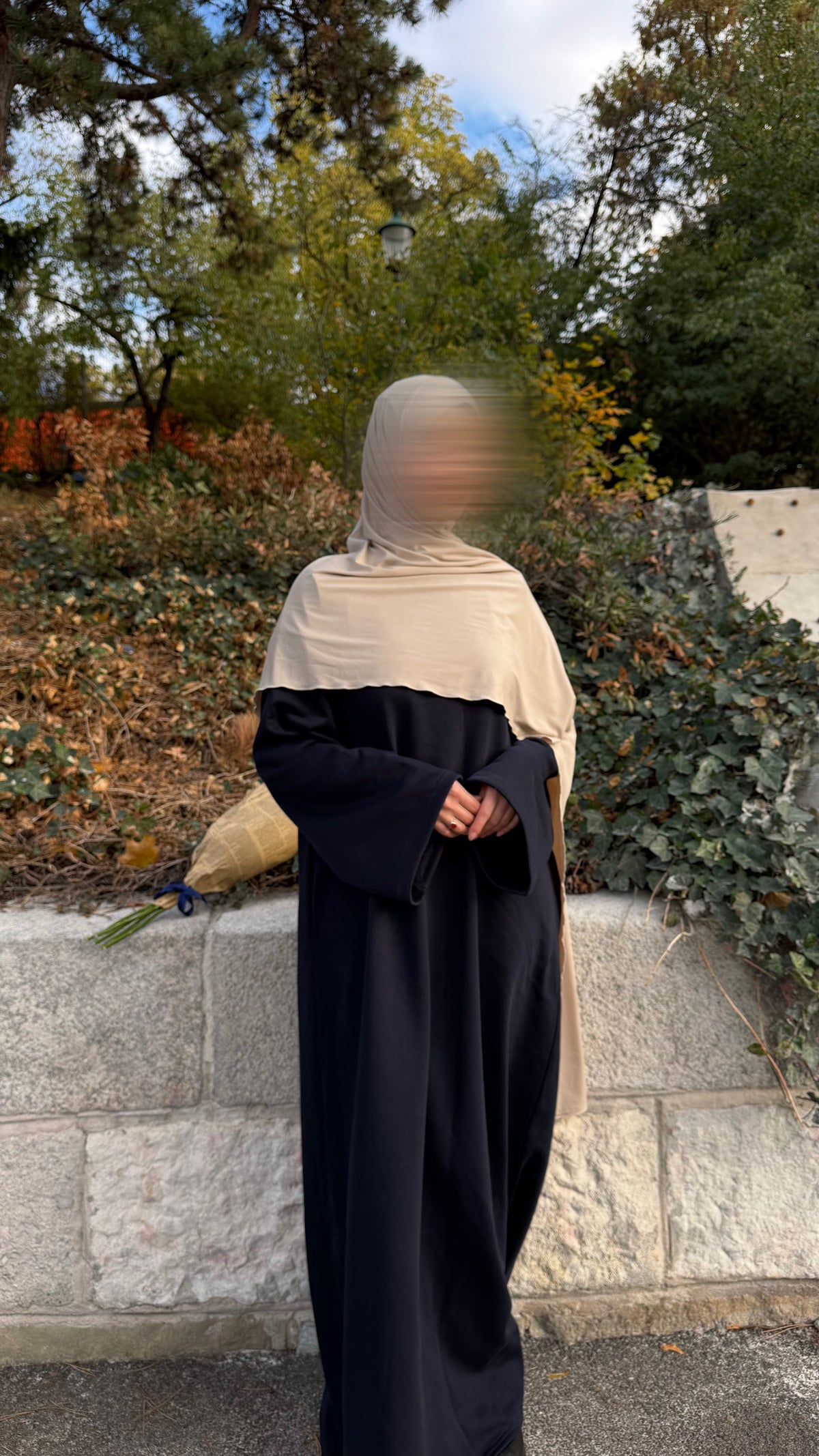 Cotton Sweat-Abaya navy